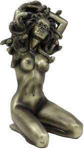 Kneeling Nude Goddess Medusa With Snake Hair Statue 6 Tall - Etsy
