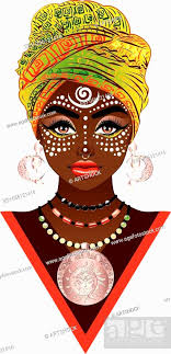 wears turban with tribal voodoo makeup