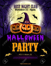 Halloween Party Flyer With Pumpkins