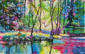 Color Lake Abstract Painting Paintings