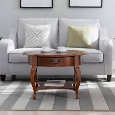 Brown Cherry Round Wood Coffee Table