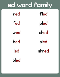 Find more similar words at wordhippo.com! Ed Word Family List Primarylearning Org Word Families Word Family Worksheets Word Family List