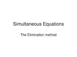 Ppt Simultaneous Equations Powerpoint