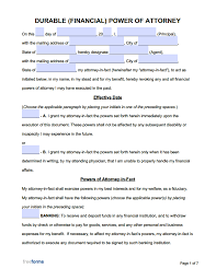 free power of attorney forms pdf word