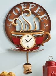 cafe decorative coffee cup wall clock