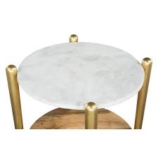 Zuo Mina White And Gold Side Table