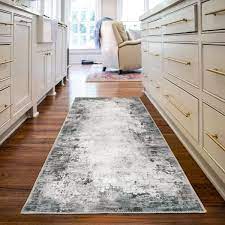 harmony gray 2 ft x 7 ft indoor machine washable runner rug