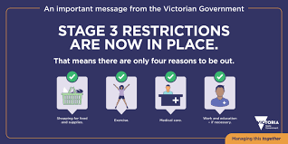 Find out more about the restrictions for victoria. Vicemergency Coronavirus Stage 3 Restrictions Are Now In Place That Means There Are Only Four Reasons To Be Out Shopping For Food And Supplies That You Need Exercise Medical Care And