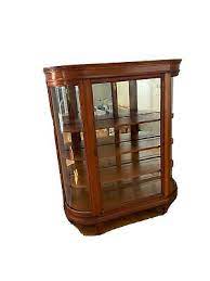 Antique China Cabinet Curved Glass