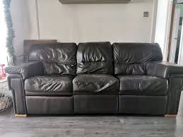 leather 3 seater recliner sofa free