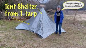 make a tent from 1 tarp with a floor
