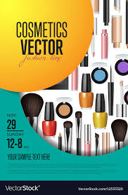 cosmetics promo poster with date and