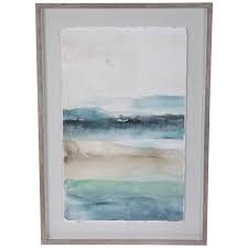 blue watercolor abstract framed wall