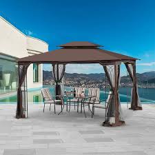 Brown Metal Frame Patio Canopy
