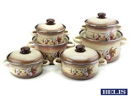 Amazing baking pans for cake, cookies, bread, and more. Enamel Cookware Pots Casseroles Sets By Belis Buy Online At Pfannenprofis De