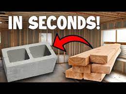 how to attach a 2x4 to cinder blocks