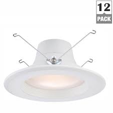 Envirolite 6 In And 5 In 2700k Warm White Integrated Led Recessed Can Light Retrofit Baffle Trim 12 Pack Evl69093wh27 12 The Home Depot