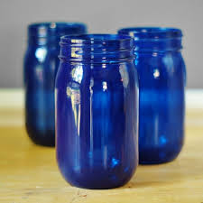 Cobalt Blue Glass Vase Mason Jar Decor