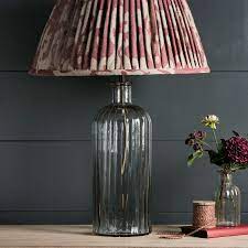 Tall Reeded Glass Jar Lamp Base Susie