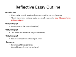 In simple words, what i learn. Reflective Essay Outline Ppt Download