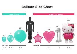 Balloon Size Chart Illustration In 2019 Size Chart
