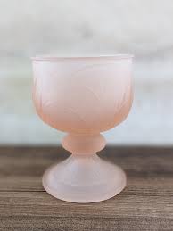 Pink Frosted Glass Goblet