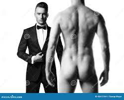 Man in Suit in Front of Nude Man Stock Photo - Image of sport, sportsman:  42613164
