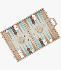 large beige alligator backgammon set by