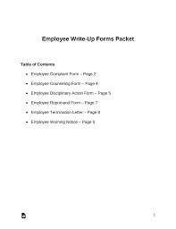 Employee Write Up Forms Eforms Free Fillable Forms