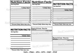 nutrition facts svg blank template