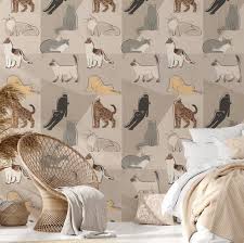 Cozy Cat Wallpaper For Blush Kids Room