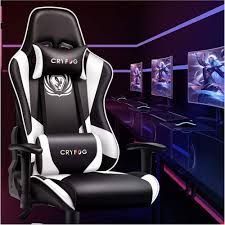 35 h x 16 w x 15 l. Cryfog Gaming Chair Pc Gaming Computer Chair Office Gamer Chair With Lumbar Support Black White Ergonomic Backrest And Seat Height Adjustment Swivel Chair Black White Buy Online In Aruba At Aruba Desertcart Com Productid