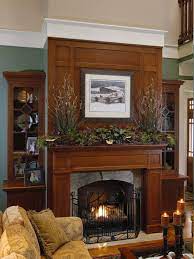 Living Room Cherry Fireplace Design