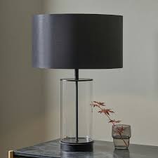 Clear Glass Table Lamp Black So Home
