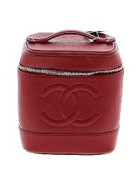 chanel 100 leather red makeup bag one