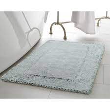 aqua ruffle cotton bath rug set