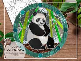 PATTERN Panda Round Panel Stained Glass Pattern PDF Digital Download Panda  Bear Animal Cute Animals Easy Giant Panda - Etsy