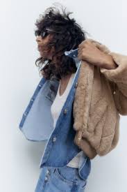 Readystock Zara Faux Fur Hooded Jacket