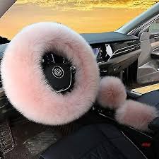 Furry Steering Wheel Covers Rose Pink