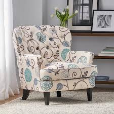 Fl Fabric Tufted Club Chair