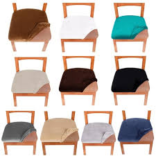 Velvet Dining Chair Seat Covers Stretch