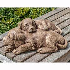 lab puppies cast stone dog statue dog