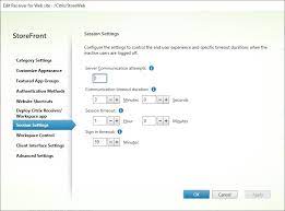 configure session settings front