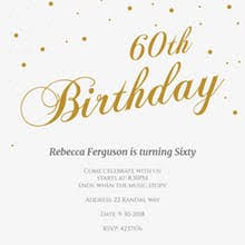 Th Birthd Vintage Free 60th Birthday Invitations Templates