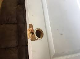 repair - How can I fix a door with a damaged knob hole? - Home Improvement  Stack Exchange