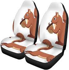 Set Of 2 Car Seat Covers Red Nut Cute