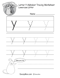 lowercase letter y tracing worksheet