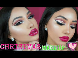 christmas glitter cut crease makeup