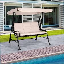 Outsunny Metal Garden Swing Chair Beige