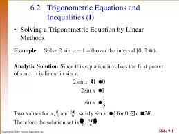 Ppt 6 2 Trigonometric Equations And